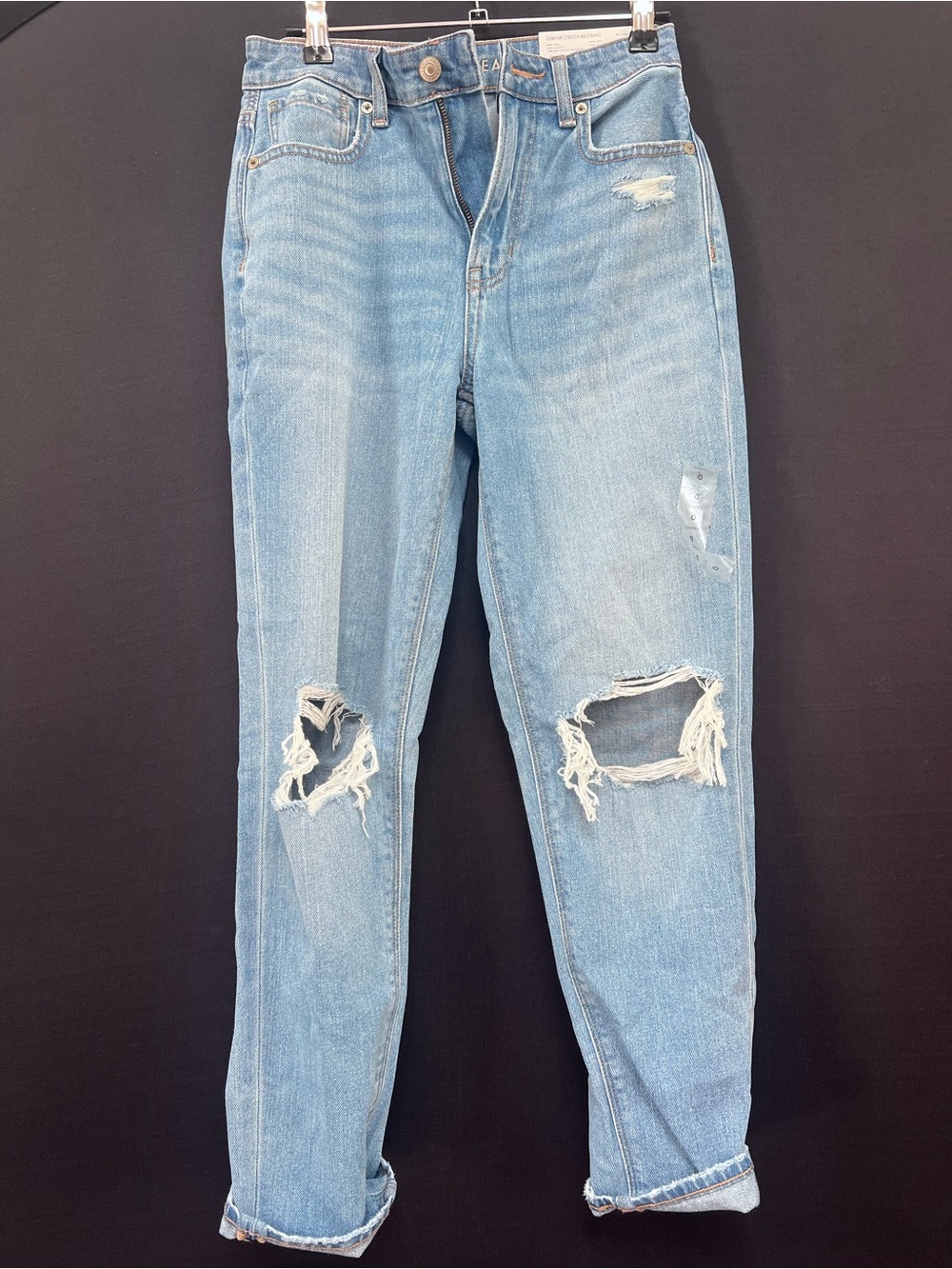 NWT American Eagle Light Blue Distressed Women’s Jeans Size 0